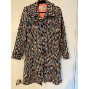 Trina Turk Multi Color Tweed Coat